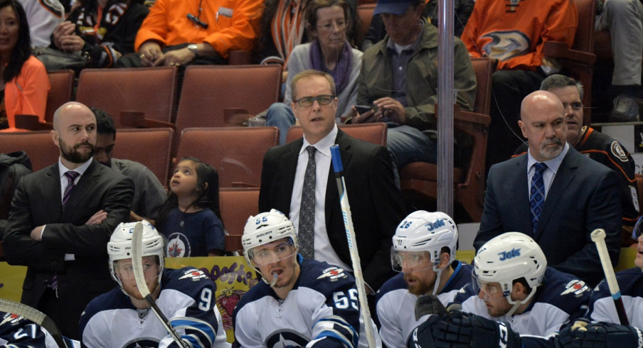 Pascal Vincent, then of the Winnipeg Jets, is now an assistant coach for the Columbus Blue Jackets 