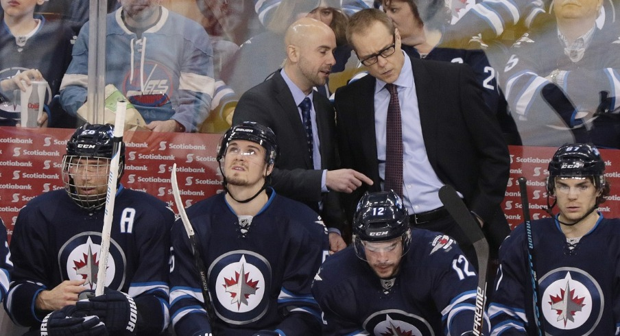 Pascal Vincent, then of the Winnipeg Jets, is now the head coach for the Columbus Blue Jackets 