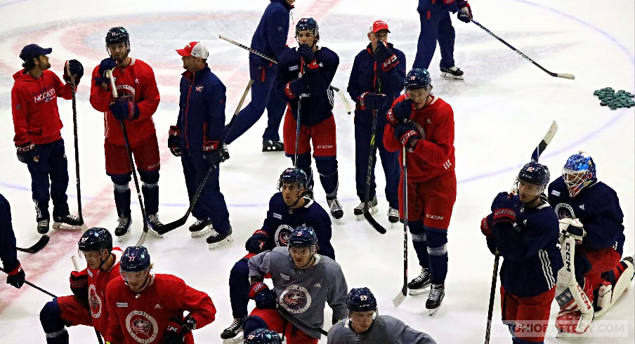 Blues begin first training camp practices