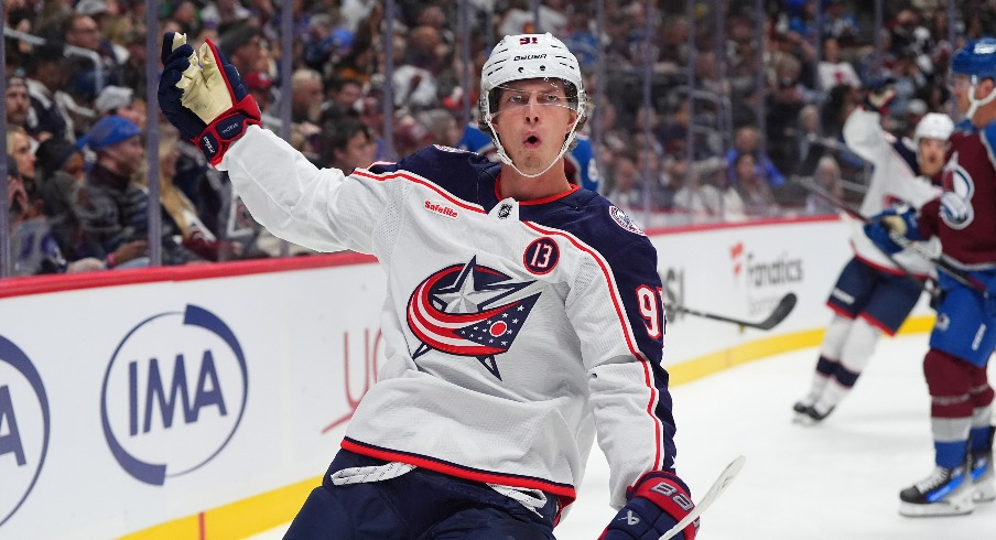 Six different Blue Jackets scored Saturday night in Colorado against the Avalanche, giving Columbus their first win of the season by a final of 6-4.