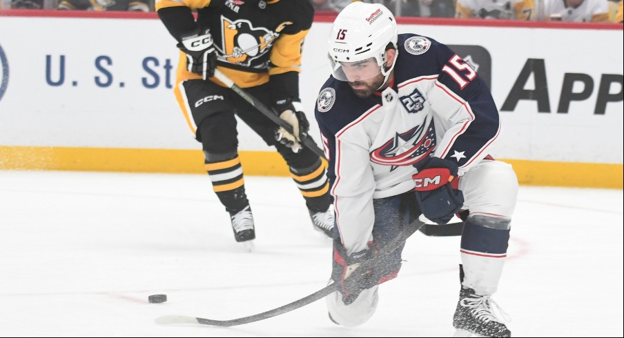 After coughing up a two-goal lead with just five minutes remaining, the Columbus Blue Jackets came up huge in a shootout to pick up a 5-4 win over the Penguins in Pittsburgh.