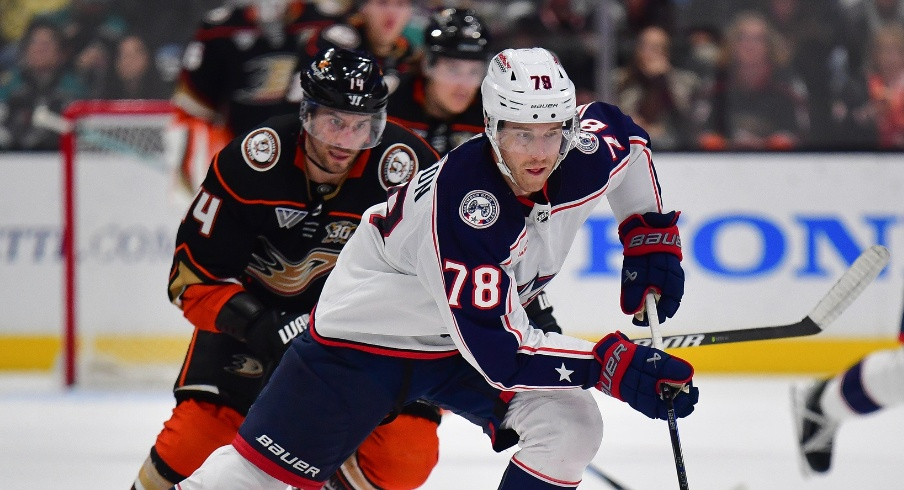 Now last in the Eastern Conference, the Columbus Blue Jackets aim to end a five-game losing streak Tuesday when the surprising Anaheim Ducks come to town.