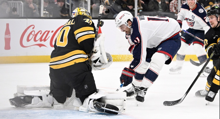 Kirill Marchenko scored early and Adam Fantilli scored late, but the Boston Bruins ended the Blue Jackets' seven-game winning streak Thursday night in a 4-2 CBJ loss.